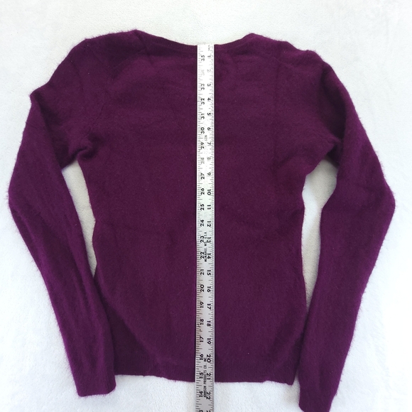 CASHMERE CHARTER CLUB Sweater Womens Medium V Neck Long Sleeve Purple - Picture 4 of 6